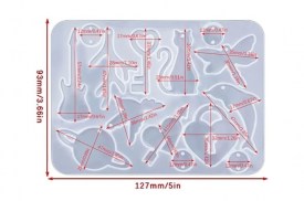 Molde silicona 14 colgantes